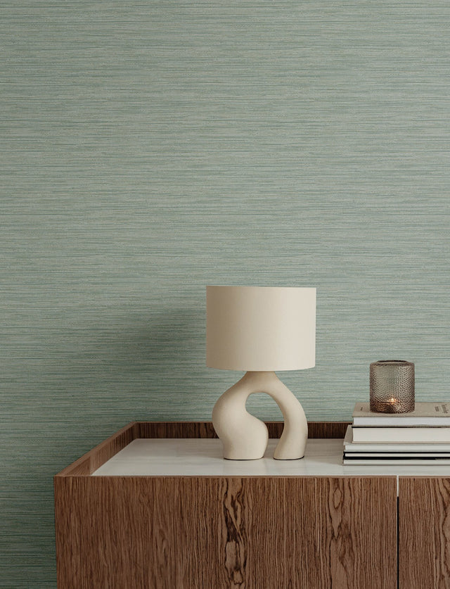 Sheehan Sea Green Faux Grasscloth Wallpaper with Modern Graphics Texture - A-Street Prints 4141-27169