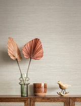 Sheehan Silver Faux Grasscloth Wallpaper with Modern Graphics Texture - Brewster 4141-27170