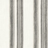 Loom Spun Charcoal Wallpaper with Farmhouse Stripes, Prepasted Non Woven, Random Match - Chesapeake 4142-72601