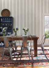 Loom Spun Grey Wallpaper with Textured Stripe Pattern, Farmhouse Style - Chesapeake 4142-72602