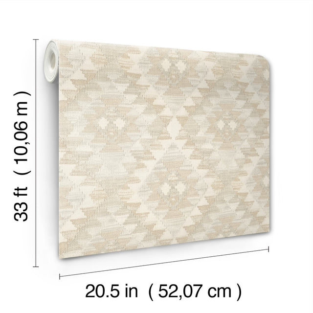 Montana Beige Wallpaper with Western Geometric Pattern - Chesapeake 4142-72603