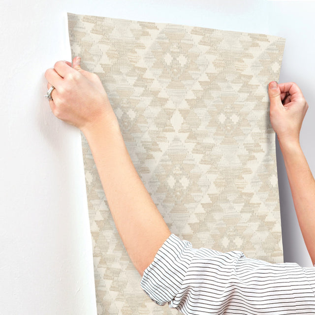 Montana Beige Wallpaper with Western Geometric Pattern - Chesapeake 4142-72603