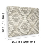 Montana Charcoal Wallpaper with Geometric Country Pattern - Chesapeake 4142-72604