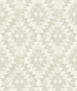 Montana Bone Wallpaper with Country Geometric Pattern, Textured Raised Ink - Chesapeake 4142-72605