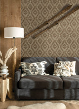 Montana Maroon Wallpaper with Geometric Country Pattern - Chesapeake 4142-72606