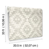 Montana Ash Wallpaper with Geometric Western Motif - Chesapeake 4142-72607