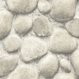 Root Rock Brown Wallpaper with Stone Graphic in Farmhouse Style - Chesapeake 4142-72610