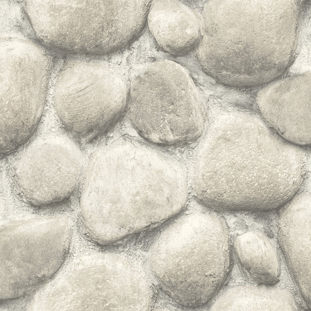 Root Rock Brown Wallpaper with Stone Graphic in Farmhouse Style - Chesapeake 4142-72610