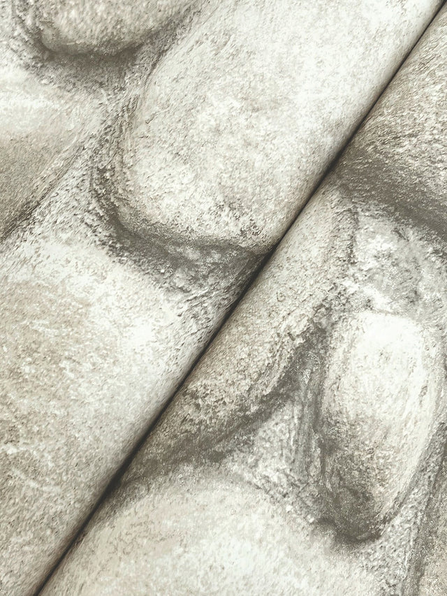 Root Rock Brown Wallpaper with Stone Graphic in Farmhouse Style - Chesapeake 4142-72610