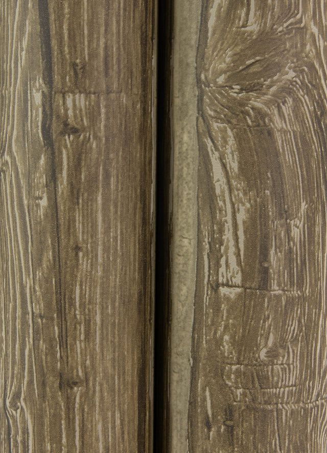 Lodgepole Dark Brown Wallpaper with Farmhouse Wood Graphic Pattern - Chesapeake 4142-72613