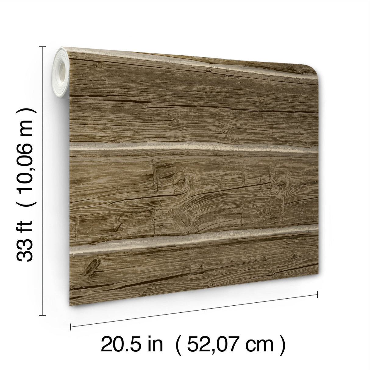 Lodgepole Dark Brown Wallpaper with Farmhouse Wood Graphic Pattern - Chesapeake 4142-72613