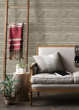 Lodgepole Grey Wallpaper with Wood Log Graphic Motif - Chesapeake 4142-72614