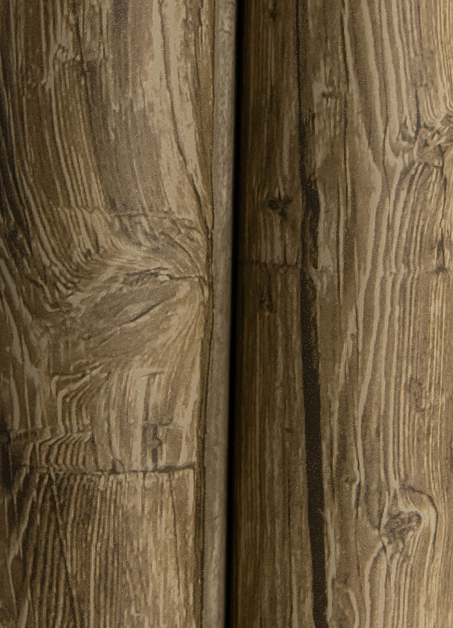 Lodgepole Chestnut Wallpaper with Wood Log Motif, Farmhouse Prepasted Non Woven - Chesapeake 4142-72615