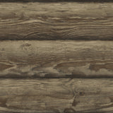 Bunkhouse Mahogany Wallpaper with Wood Graphic Log Pattern, Lodge Style - Chesapeake 4142-72616