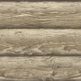Bunkhouse Light Brown Wallpaper with Lodge Wood Graphic - Chesapeake 4142-72617