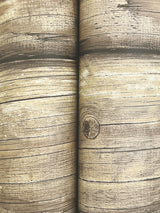 Bunkhouse Light Brown Wallpaper with Lodge Wood Graphic - Chesapeake 4142-72617