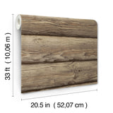 Bunkhouse Chestnut Wallpaper with Wood Graphic Log Motif - Chesapeake 4142-72618
