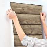 Bunkhouse Chestnut Wallpaper with Wood Graphic Log Motif - Chesapeake 4142-72618