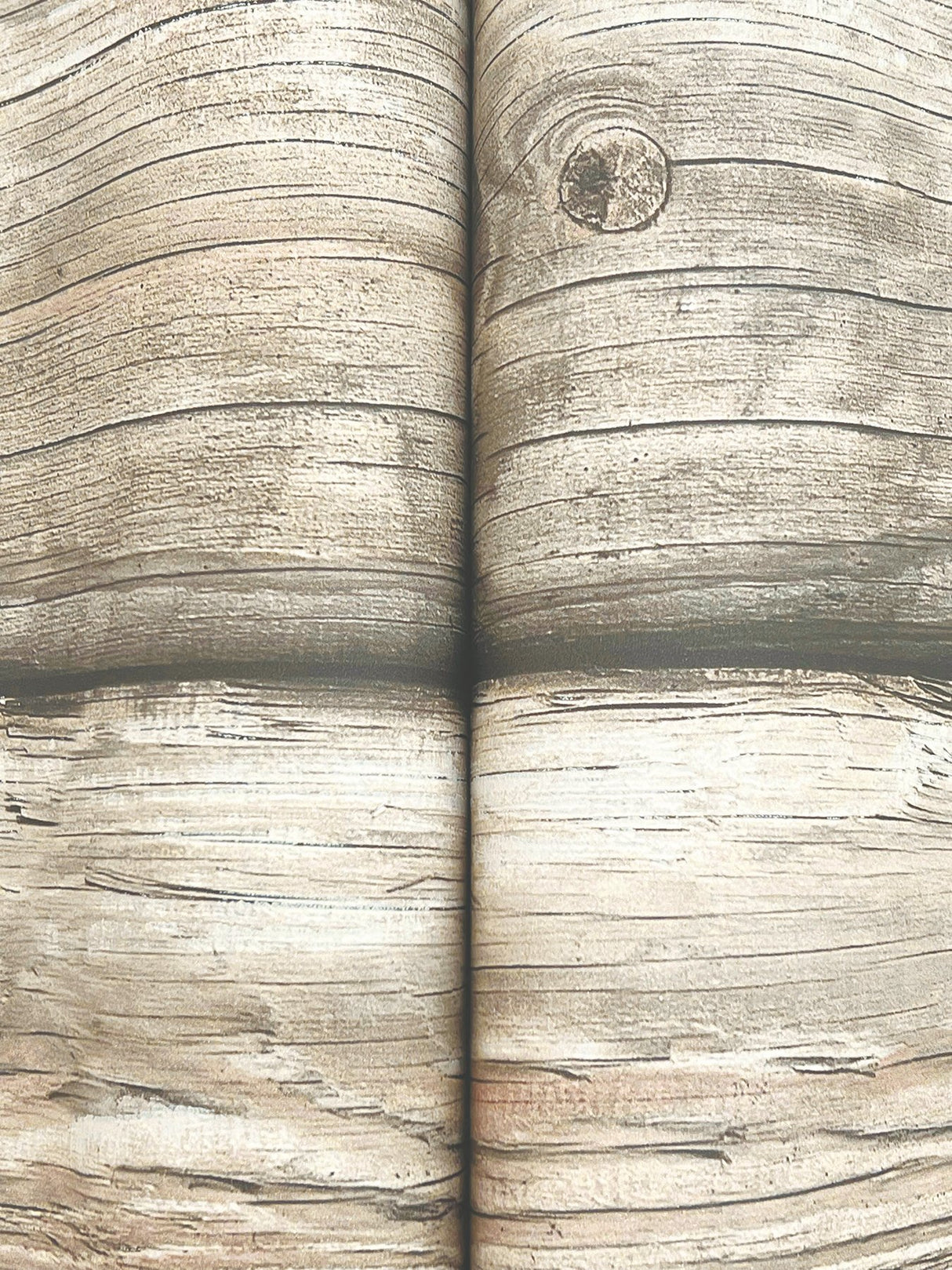 Bunkhouse Ash Wallpaper with Lodge Wood Graphic Motif - Chesapeake 4142-72619