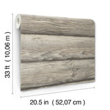Bunkhouse Ash Wallpaper with Lodge Wood Graphic Motif - Chesapeake 4142-72619