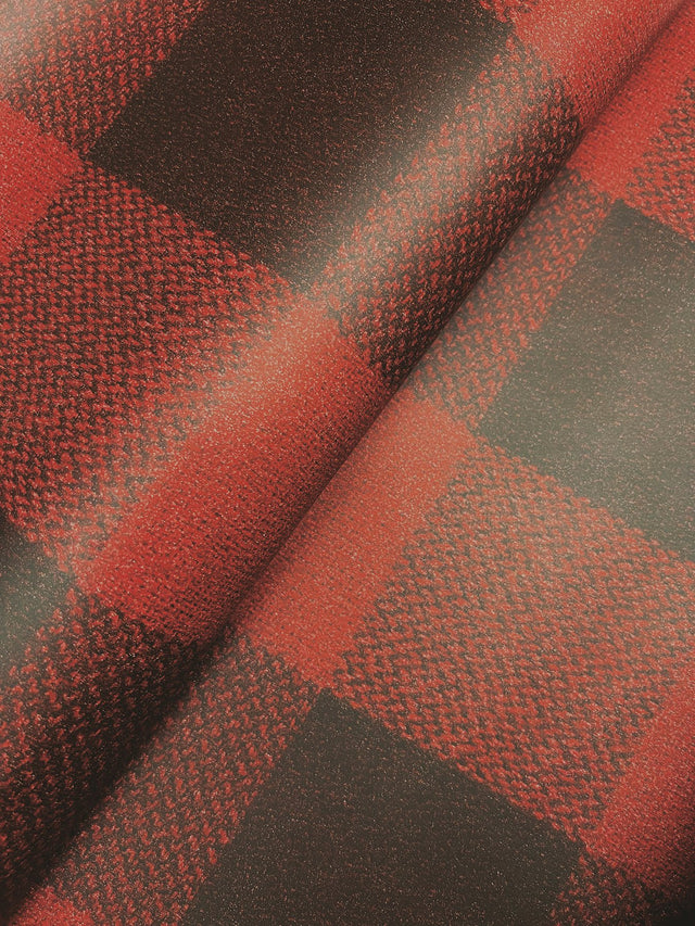 Lumberjack Maroon Wallpaper with Buffalo Plaid Pattern, Farmhouse Style - Chesapeake 4142-72621