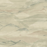 Bozeman Mountains Moss Wallpaper with Abstract Watercolor Mountain Motif - Chesapeake 4142-72624
