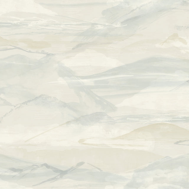 Bozeman Mountains Sky Blue Wallpaper with Abstract Transitional Motif - 4142-72625