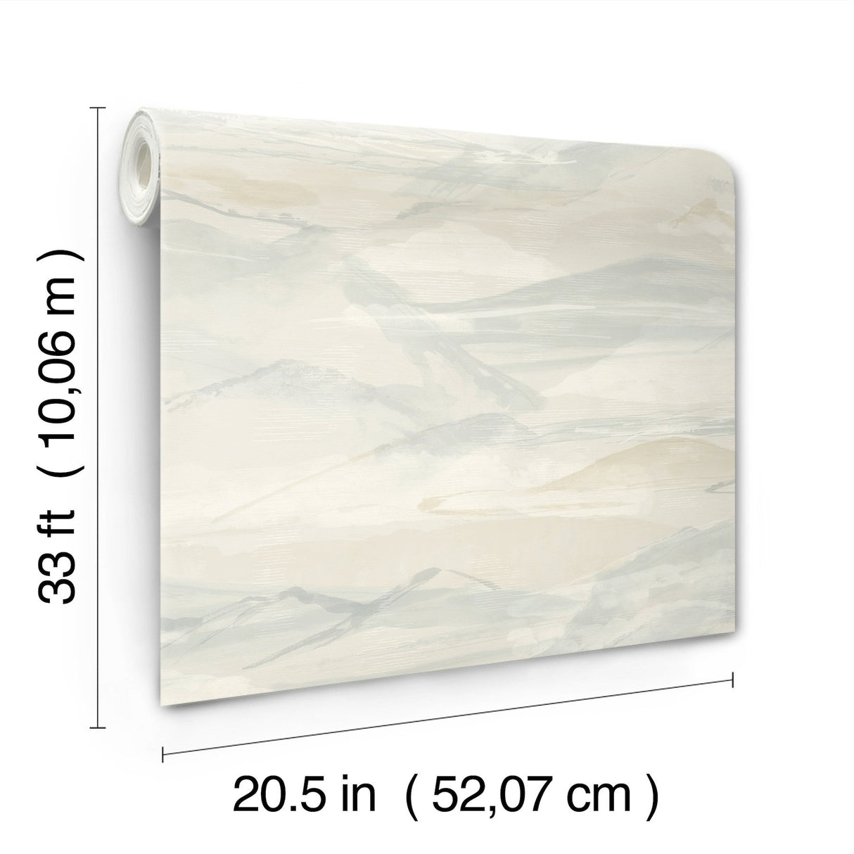 Bozeman Mountains Sky Blue Wallpaper with Abstract Transitional Motif - 4142-72625