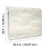 Bozeman Mountains Sky Blue Wallpaper with Abstract Transitional Motif - 4142-72625