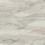 Bozeman Mountains Grey Wallpaper with Abstract Watercolor Mountain Motif - Chesapeake 4142-72626