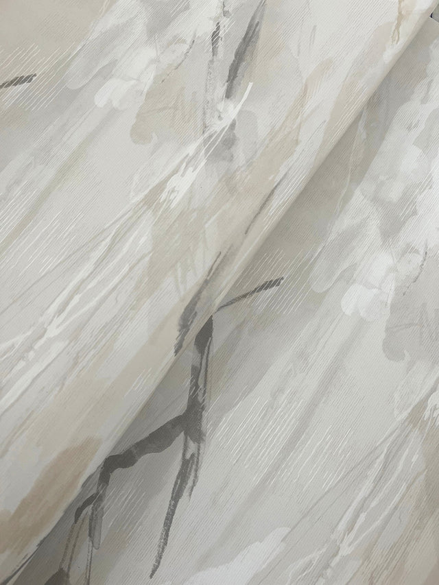Bozeman Mountains Grey Wallpaper with Abstract Watercolor Mountain Motif - Chesapeake 4142-72626