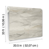 Bozeman Mountains Grey Wallpaper with Abstract Watercolor Mountain Motif - Chesapeake 4142-72626