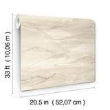 Bozeman Mountains Bone Wallpaper with Abstract Transitional Motif - Chesapeake 4142-72627