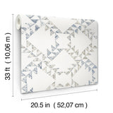 Scrap Quilt Denim Wallpaper with Geometric Quilt Motif - Chesapeake 4142-72628