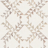 Scrap Quilt Brown Wallpaper with Geometric Quilt Motif, Traditional Textured Non Woven - Brewster 4142-72629