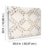 Scrap Quilt Brown Wallpaper with Geometric Quilt Motif, Traditional Textured Non Woven - Brewster 4142-72629