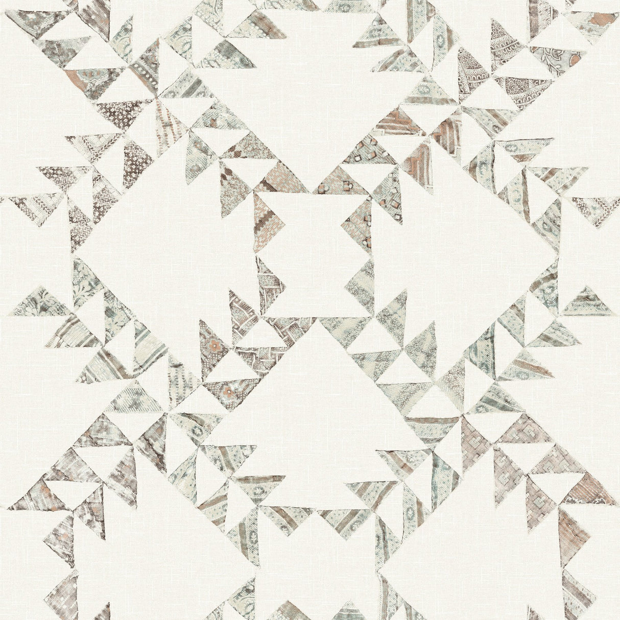 Scrap Quilt Light Brown Wallpaper with Geometric Quilt Motif - Chesapeake 4142-72631