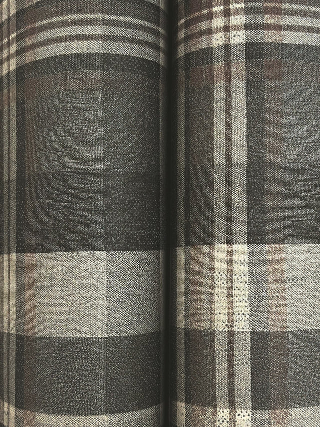 Dutton Plaid Charcoal Wallpaper with Traditional Plaid Pattern - Chesapeake 4142-72632