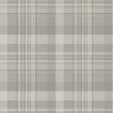 Dutton Plaid Grey Wallpaper with Traditional Plaid Pattern, Prepasted Non Woven - Brewster 4142-72634