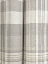 Dutton Plaid Grey Wallpaper with Traditional Plaid Pattern, Prepasted Non Woven - Brewster 4142-72634