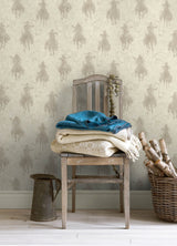 Stockman Silhouette Light Grey Wallpaper with Country Novelty Cowboy Graphics - Chesapeake 4142-72638