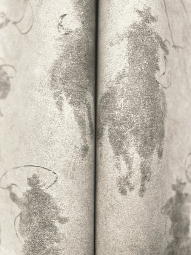 Stockman Silhouette Grey Wallpaper with Western Cowboy Motif - Chesapeake 4142-72639