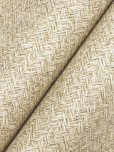 Woven Basket Khaki Wallpaper with Fabric Texture Pattern, Transitional Prepasted Non Woven - Chesapeake 4142-72641