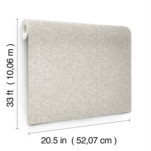 Woven Basket Light Grey Wallpaper with Textured Fabric Weave Motif - Chesapeake 4142-72642