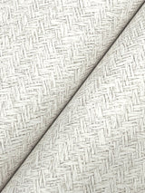 Woven Basket White Wallpaper with Raised Ink Fabric Texture - Chesapeake 4142-72643