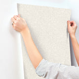 Woven Basket White Wallpaper with Raised Ink Fabric Texture - Chesapeake 4142-72643