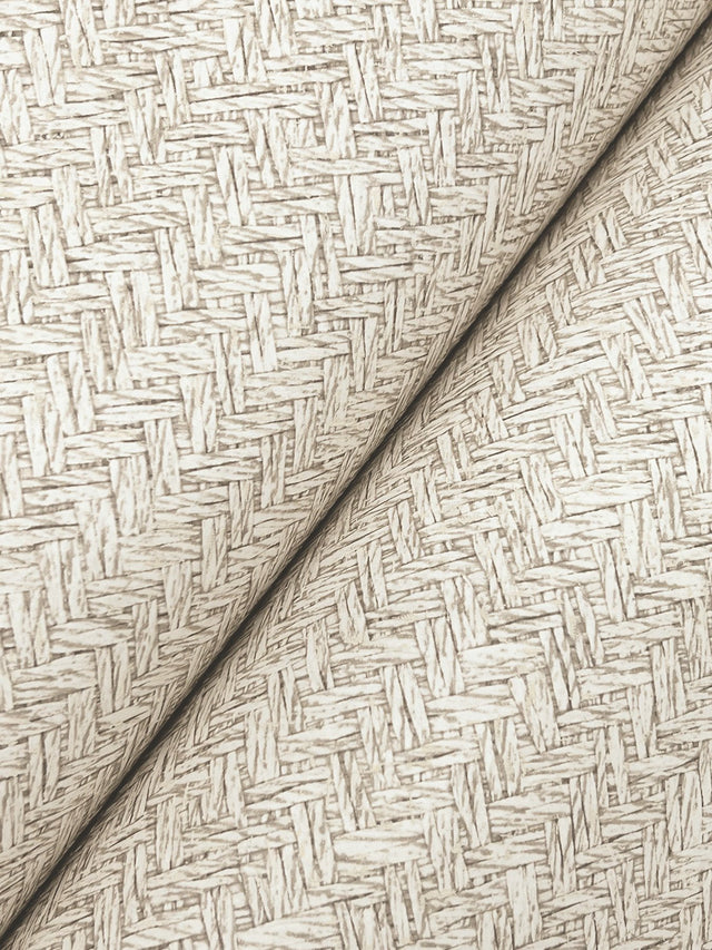 Woven Basket Wheat Wallpaper with Fabric Texture Motif - Chesapeake 4142-72644
