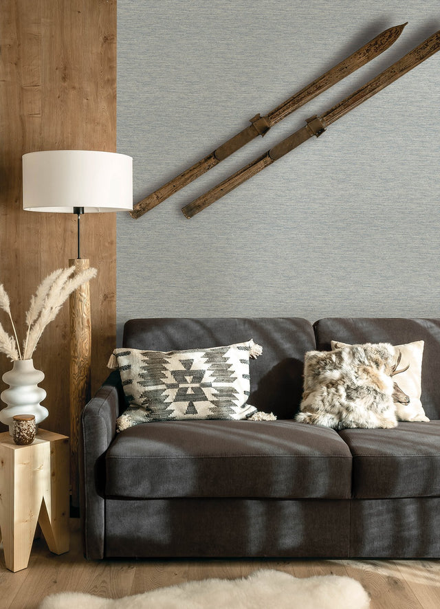 Wool Texture Light Blue Wallpaper with Fabric Textures Pattern, Transitional Style - Chesapeake 4142-72645