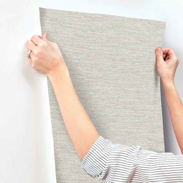 Wool Texture Aqua Wallpaper with Fabric Textures Pattern, Transitional Style - Chesapeake 4142-72646