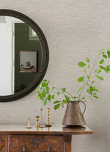 Wool Texture Pewter Wallpaper with Fabric Textures Pattern - Chesapeake 4142-72648